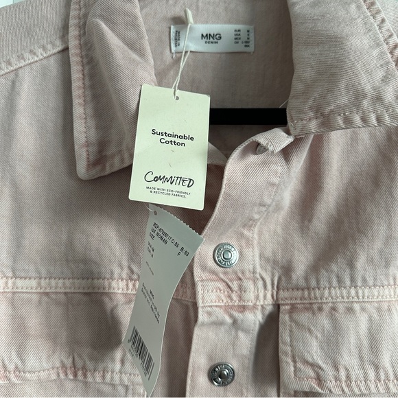 MANGO Oversized Washed Denim Jacket - Size M - Picture 2 of 4